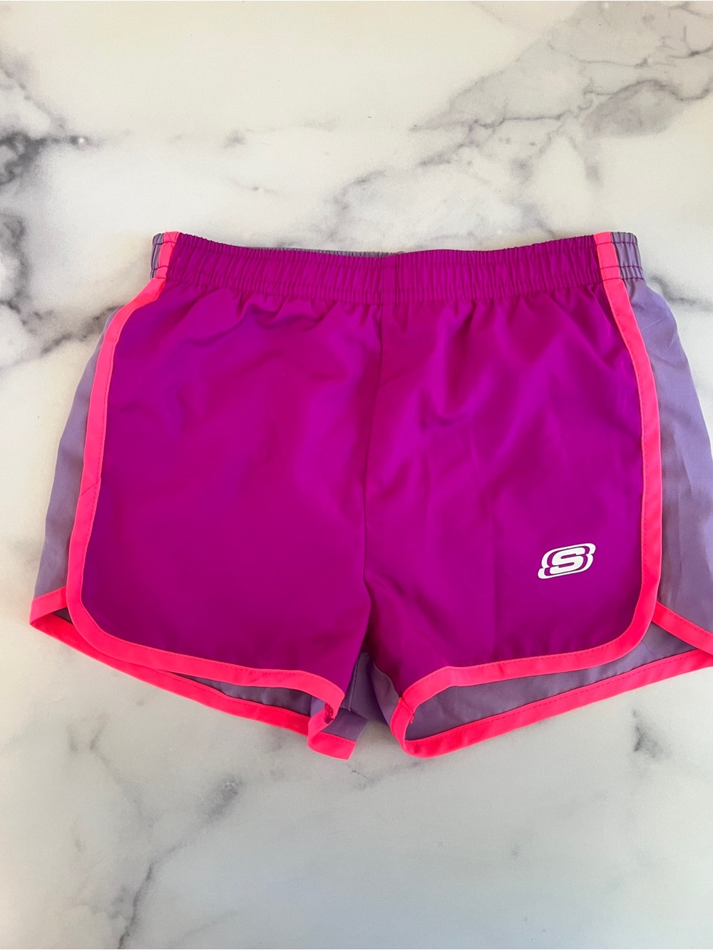 Skechers Girls' Girls Active Wear Lined Shorts, Magenta/Lavender, Size 5/6